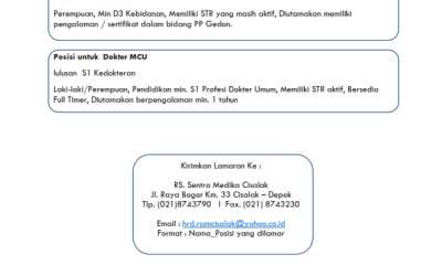 Informasi Lowongan Kerja RS. Sentra Medika Cisalak