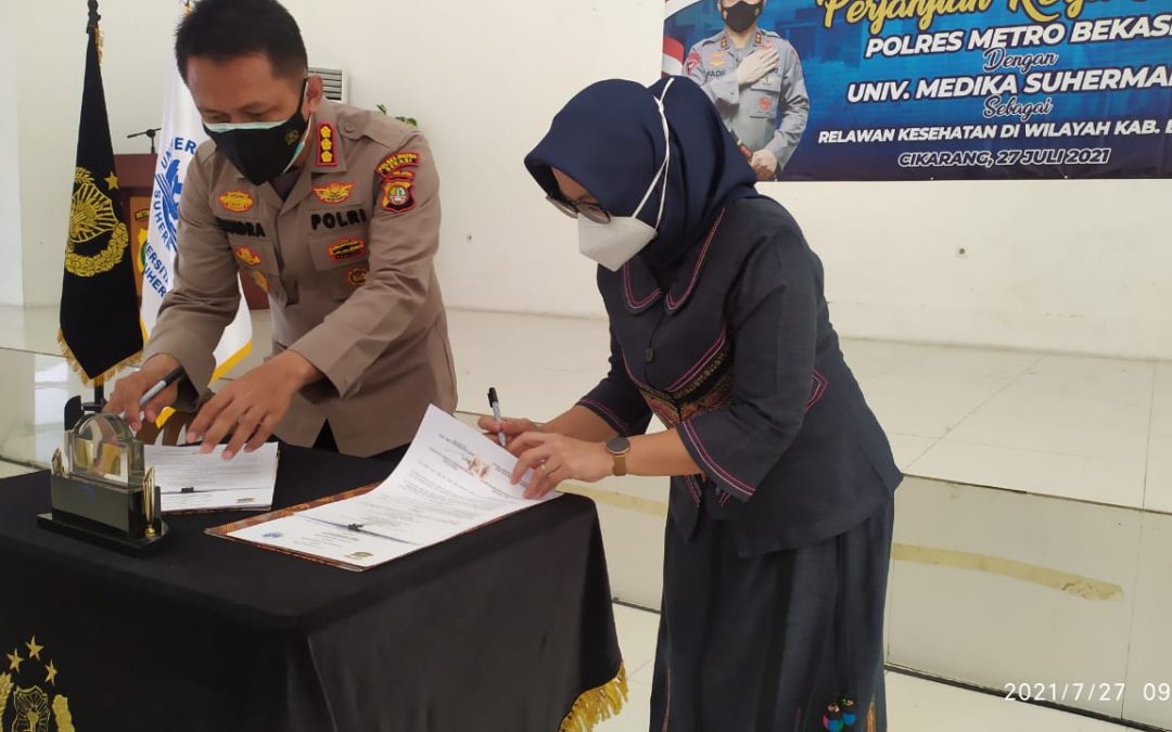 Kapolres Pimpin Penandatanganan MoU Kesepahaman Dengan Universitas Medika Suherman