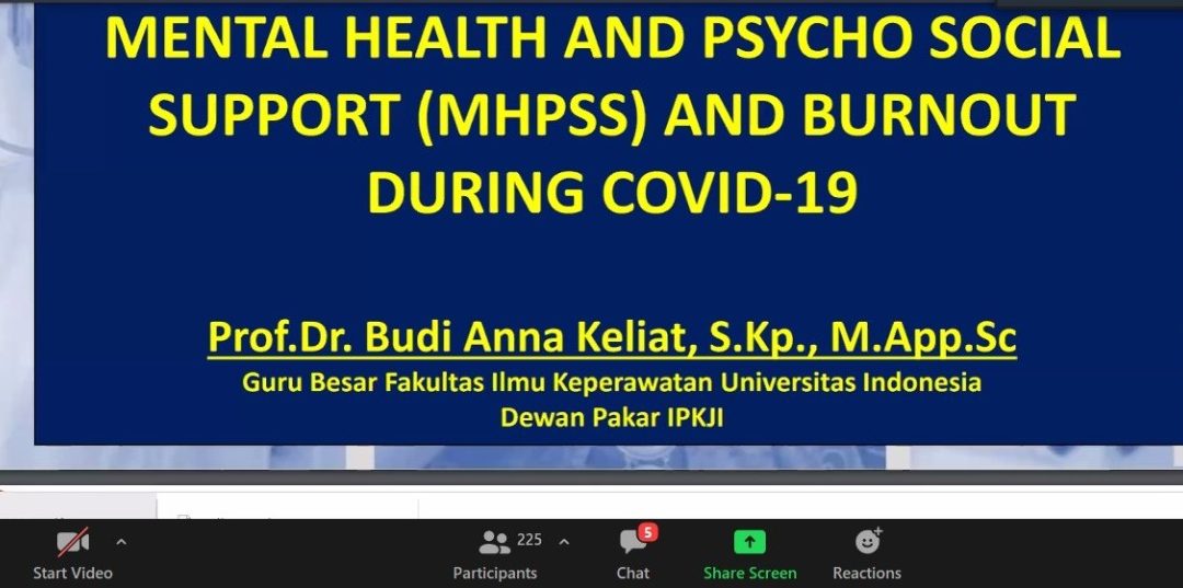 Webinar Nasional Dukungan Kesehatan Jiwa, Psikososial Dan Mengatasi Burn Out Pada Tenaga Kesehatan Di Masa Pandemic Covid – 19