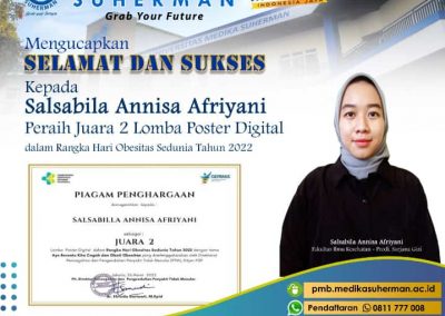 Selamat dan Sukses Kepada Salsabila Annisa Afriyani “Peraih Juara 2 Lomba Poster Digital”