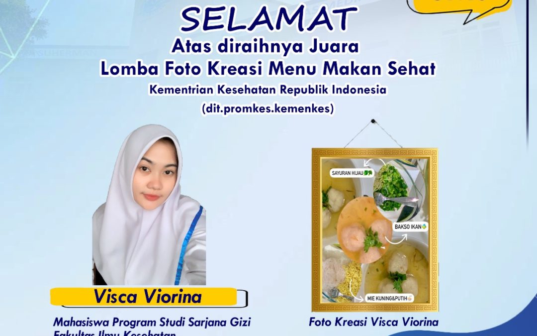 Selamat Kepada Visca Viorina Mahasiswa Universitas Medika Suherman Sebagai Pemenang Lomba Foto Kreasi Menu Makan Sehat
