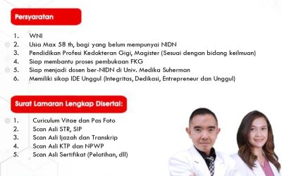 REKRUTMEN Dosen Program Studi Sarjana Kedokteran Gigi Fakultas Kedokteran Gigi (FKG) UNIVERSITAS MEDIKA SUHERMAN