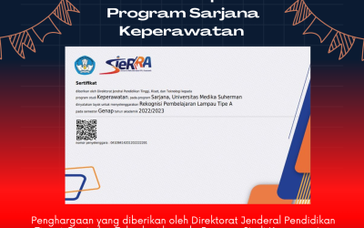 Program Studi Sarjana Keperawatan Memperoleh Hibah Penyelenggaraan Rekognisi Pembelajaran Lampau Tipe A Tahun 2023 oleh Direktorat Jenderal Pendidikan Tinggi, Riset, dan Teknologi Kemdikbudristek Republik Indonesia