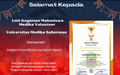 Unit Kegiatan Mahasiswa (UKM) Medika Volunteer Universitas Medika Suherman Meraih Penghargaan di Tingkat Kabupaten Bekasi Tahun 2023