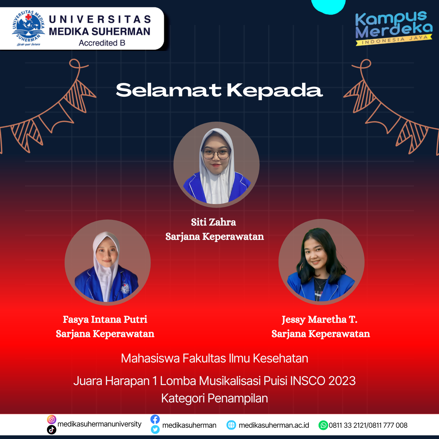 Tiga Mahasiswa Sarjana Keperawatan UMS, Raih Juara Harapan 1 di Lomba