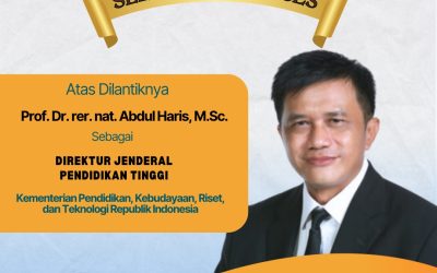 Selamat dan Sukses! Prof. Dr. rer. nat. Abdul Haris, M.Sc. Dilantik Sebagai Direktur Jenderal Pendidikan Tinggi Kementerian Pendidikan, Kebudayaan, Riset, dan Teknologi RI