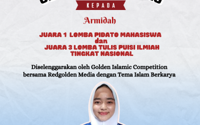 Selamat Kepada Armidah Mahasiswa Sarjana Keperawatan Universitas Medika Suherman, Juara 1 Lomba Pidato dan Juara 3 Lomba Tulis Puisi Ilmiah Tingkat Nasional