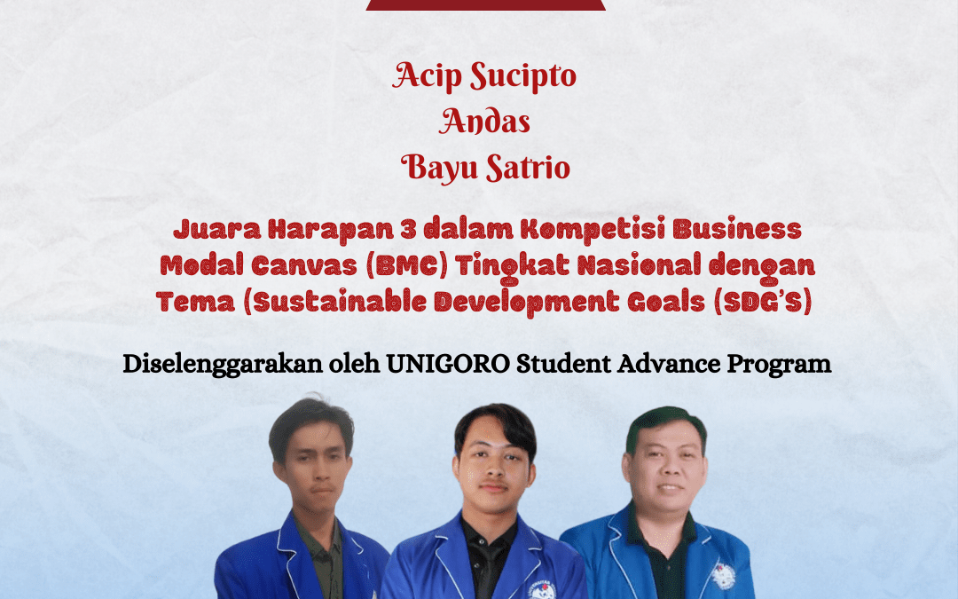 Beberapa Mahasiswa Prodi Manajemen Ritel Memperoleh Juara Harapan 3 Kompetisi Business Modal Canvas (BMC) Tingkat Nasional