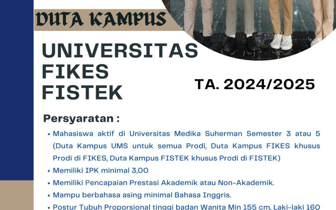 PEMILIHAN DUTA KAMPUS TA. 2024/2025 UNIVERSITAS MEDIKA SUHERMAN