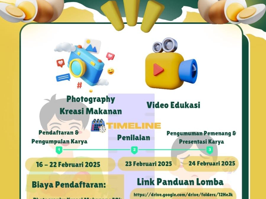 Perlombaan Video Edukasi Gizi dan Photography Kreasi Makanan dalam rangka memperingati Hari Gizi Nasional 2025 Universitas Medika Suherman
