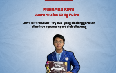 Mahasiswa UMEDS, Muhamad Rifai dari Prodi Keperawatan, Juara 1 Kelas 62 Kg Putra di ajang JOY FIGHT PRESENT “Try Out” Cikarang