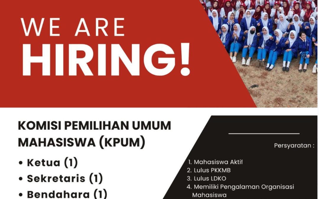 Hiring! KOMISI PEMILIHAN UMUM MAHASISWA (KPUM) Universitas Medika Suherman (UMEDS)